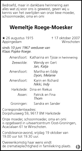wemeltje moesker in 2007.